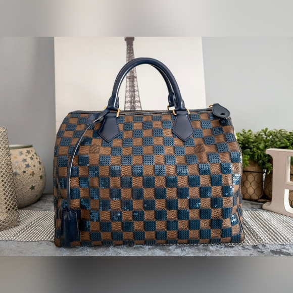 Louis Vuitton Handbags - Louis Vuitton Paillettes Damier Ebene Speedy 30 w/Dustbag, Lock and Keys